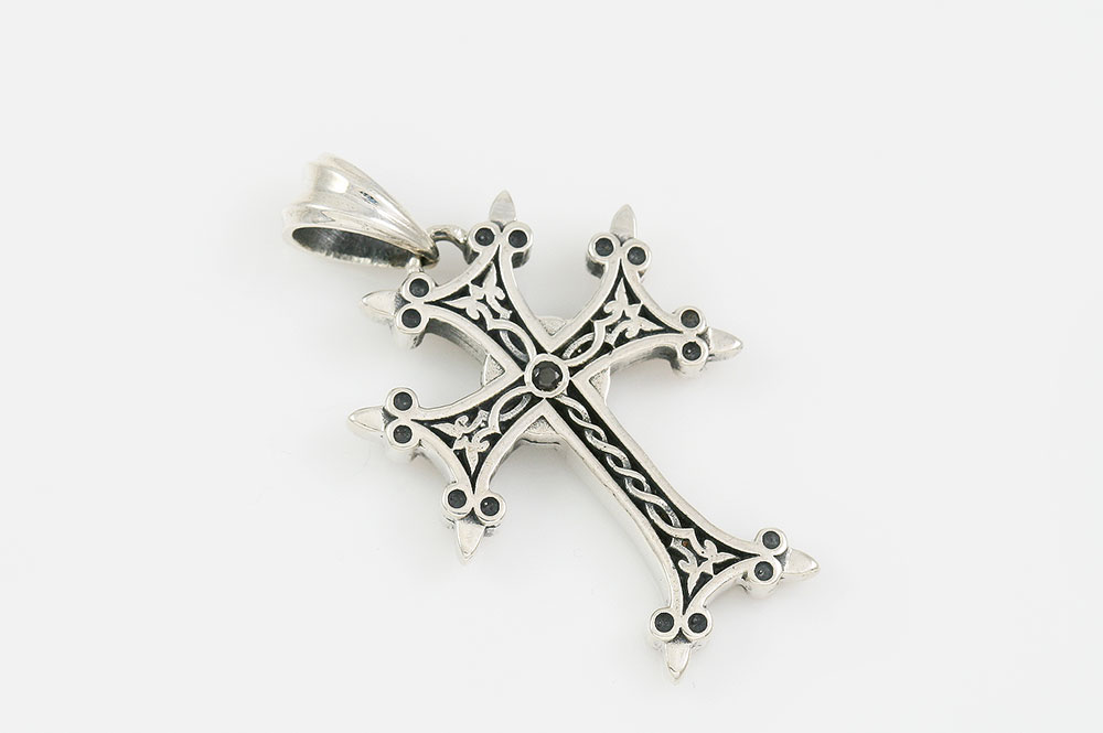 Back of Apostolic Cross Silver Necklace