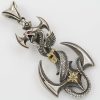 Aquarius Dragon Twisted on Axe Gold & Silver Pendant PN-002