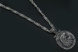 Arian Eagle Iconic Oxidized Silver Pendant PT-026