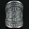 Athena Greek Ornaments Oxidized Silver Long Ring LR-073