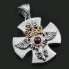 Baldwin Angel Wings Crown Cross Silver Pendant PN-034