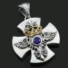Baldwin Angel Wings Crown Cross Silver Pendant PN-034