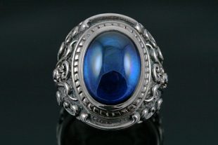 Baron Blue Sapphire Silver Ring MR-030SB