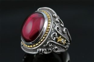 Baron Red Ruby Silver Ring MR-030R