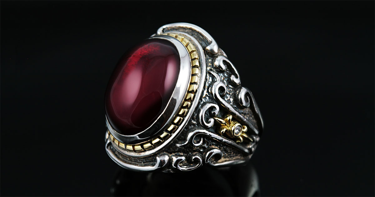Baron Red Ruby Silver Ring MR-030R