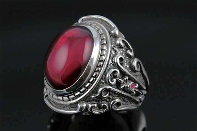 Baron Red Ruby Silver Ring MR-030SR