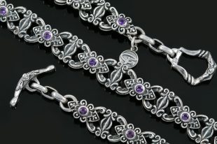Baroque Amethyst Sterling Silver Luxurious Necklace NK-123