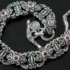 Baroque Red Garnet Sterling Silver Bracelet LBR-019