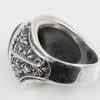 Black Gothic Sterling Silver Ring With Onyx MR-062