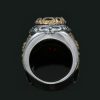 Catrina Oxidized Sterling Silver Ring With Red Garnet LR-068
