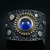 Charming Blue Sapphire Two Tone Silver Ring LR-085S