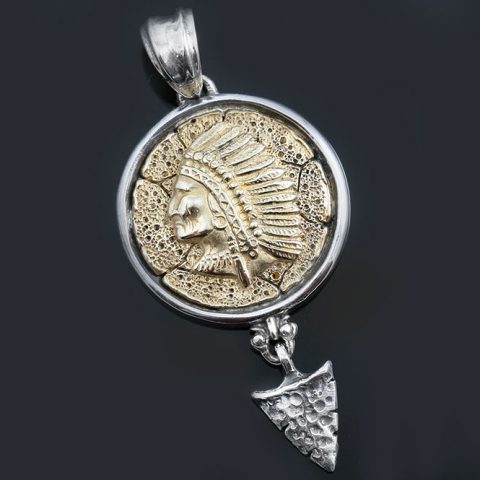cherokee oxidized pt native pendant silver american jewelry