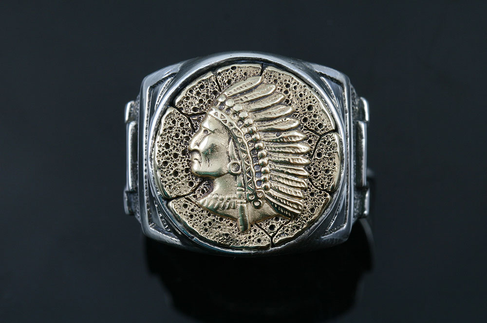 Cherokee Native American Oxidized Silver Ring MR-141