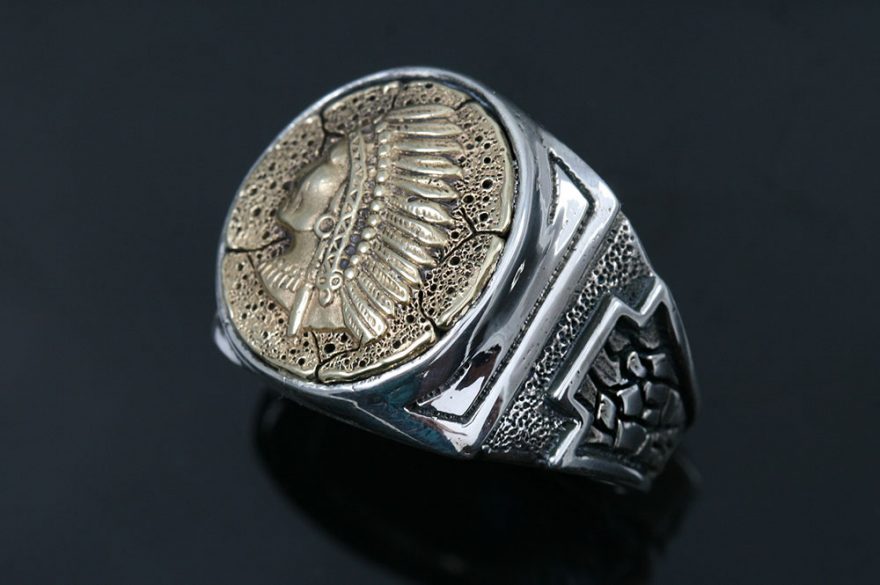 Cherokee Native American Oxidized Silver Ring MR-141