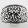 Cross and Wings Sterling Silver Ring MR-052