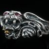 Dahil Red Eyed Lion Sterling Silver Ring MR-032