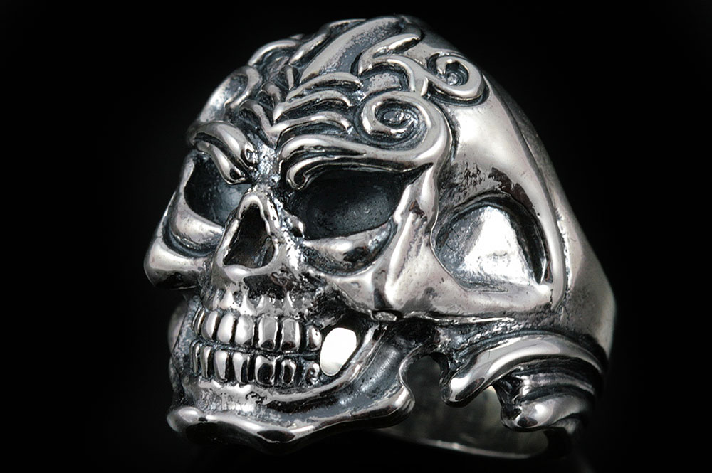 Emerlan Skull Silver Ring MR-009