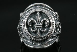 Fleur De Lis Historic Sterling Silver Ring MR-049