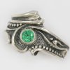 Flora Floral Style Green CZ Silver CZ Ring LR-111