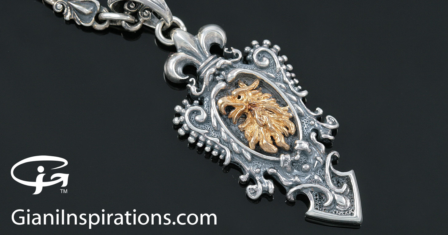 Arian Eagle Iconic Oxidized Silver Pendant PT-026