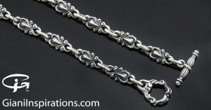 Gothic Heart Sterling Silver Chain CN-001