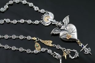 Guardian Angel Locket Heart Silver Necklace NK-136
