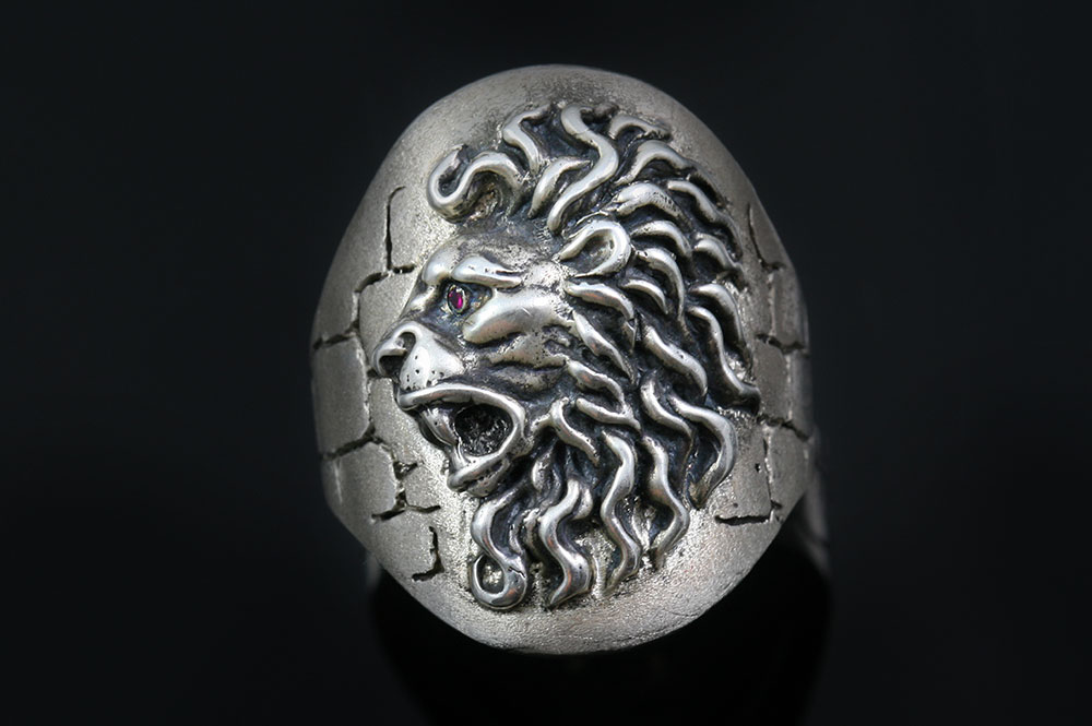 Iconic Giani Lion Head Silver Ring MR-123