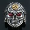 Japanese Samurai Skull Gold & Silver 2 Tone Ring MR-129G