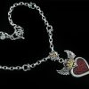 Kingdom Of Love Crowned Heart with Wings Sterling Silver Necklace N-013