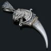 Leonidas Spartan Symbol Lion Tooth Silver Pendant PT-028S
