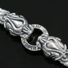Lion Heads And Paws Symbolic Sterling Silver Bracelet BR-008