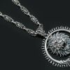 Lionard Leo Zodiac Sign Symbolic Baroque Silver Pendant PT-015