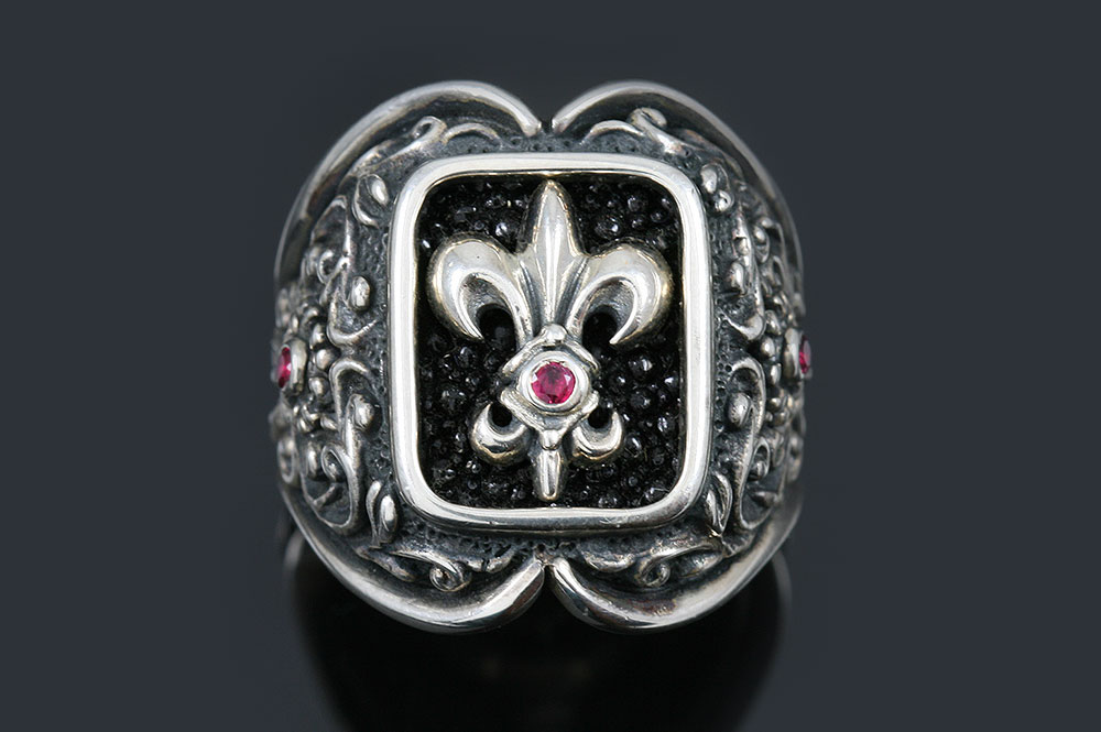 Ludovic Baroque Style Silver Ring MR-024S