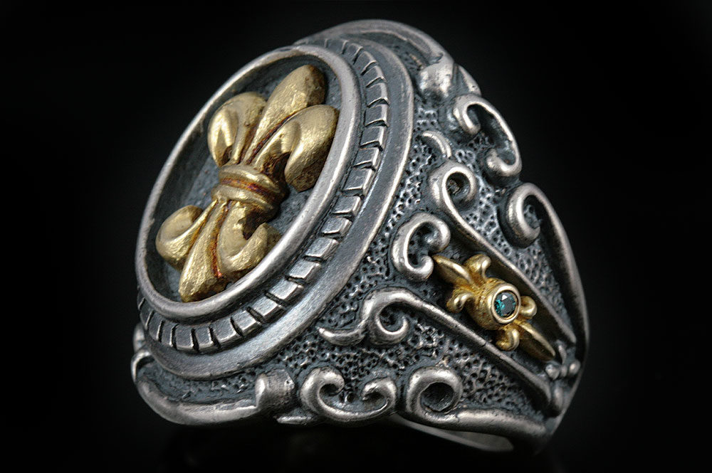 Luise Baroque Style Silver Ring MR-023F