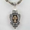 Madena Gothic Cross Two Tone Silver Pendant PT-016