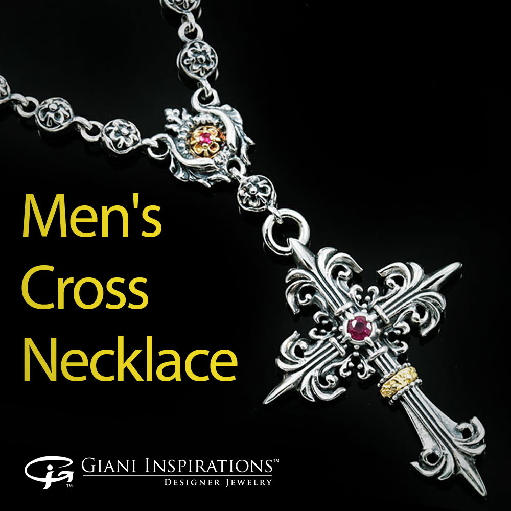 Men's Cross Necklace in Silver