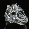 Monster Skull Gothic Ruby Oxidized Silver Ring MR-013