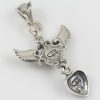 Narina Wings and Cross Heart Cabochon Sapphire Silver Pendant PT-096