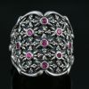 Notre Dame Sterling Silver Ring With Rubies MR-057