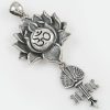 Om Symbol Lotus Key With Wing Silver Pendant PT-114