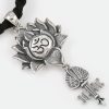 Om Symbol Lotus Key With Wing Silver Pendant PT-114