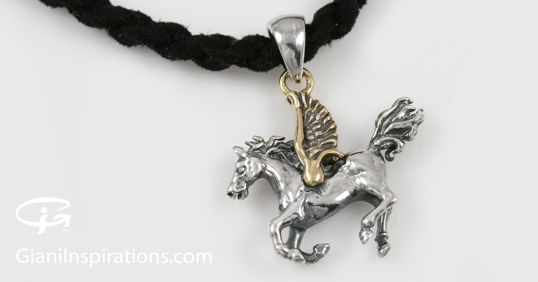 Pegasus Coin Pendant - Sterling Silver - Pegasus Horse - Topaz store Gemstones