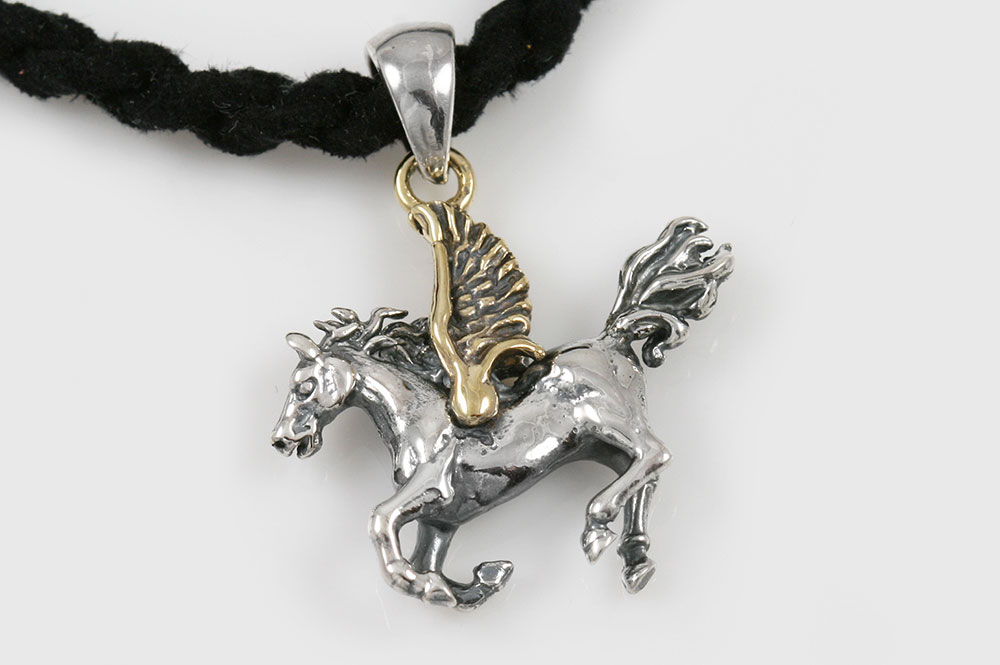 Sterling Silver Flying Pegasus Pendant