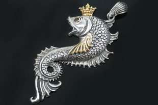 Queen Koi Fish 2 Tone Bronze & Silver Pendant PT-074