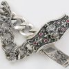 Rafill Gothic Maverick Sapphire Eyed Skull Luxurious Silver Bracelet BR-050