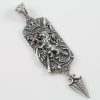 Rampant Lion Natural Red Ruby Silver Tag Pendant PT-091