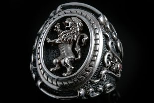 Rampant Silver Lion Heraldry Silver Ring MR-23S