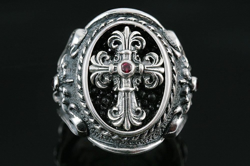 Renaissance Silver Cross Ring MR-028