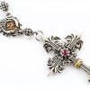 Rosary Silver Two Tone Gothic Cross Necklace with Chain N-006