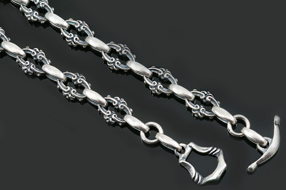 Royal Ornament Elegant Sterling Silver Chain CHN-N3
